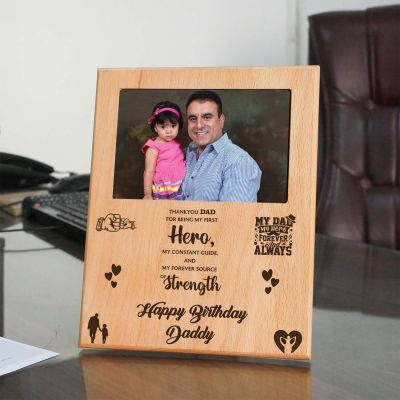 Personalized Engraved Dad Photo Frame | Customized With Photo & Text | Gift For Dad